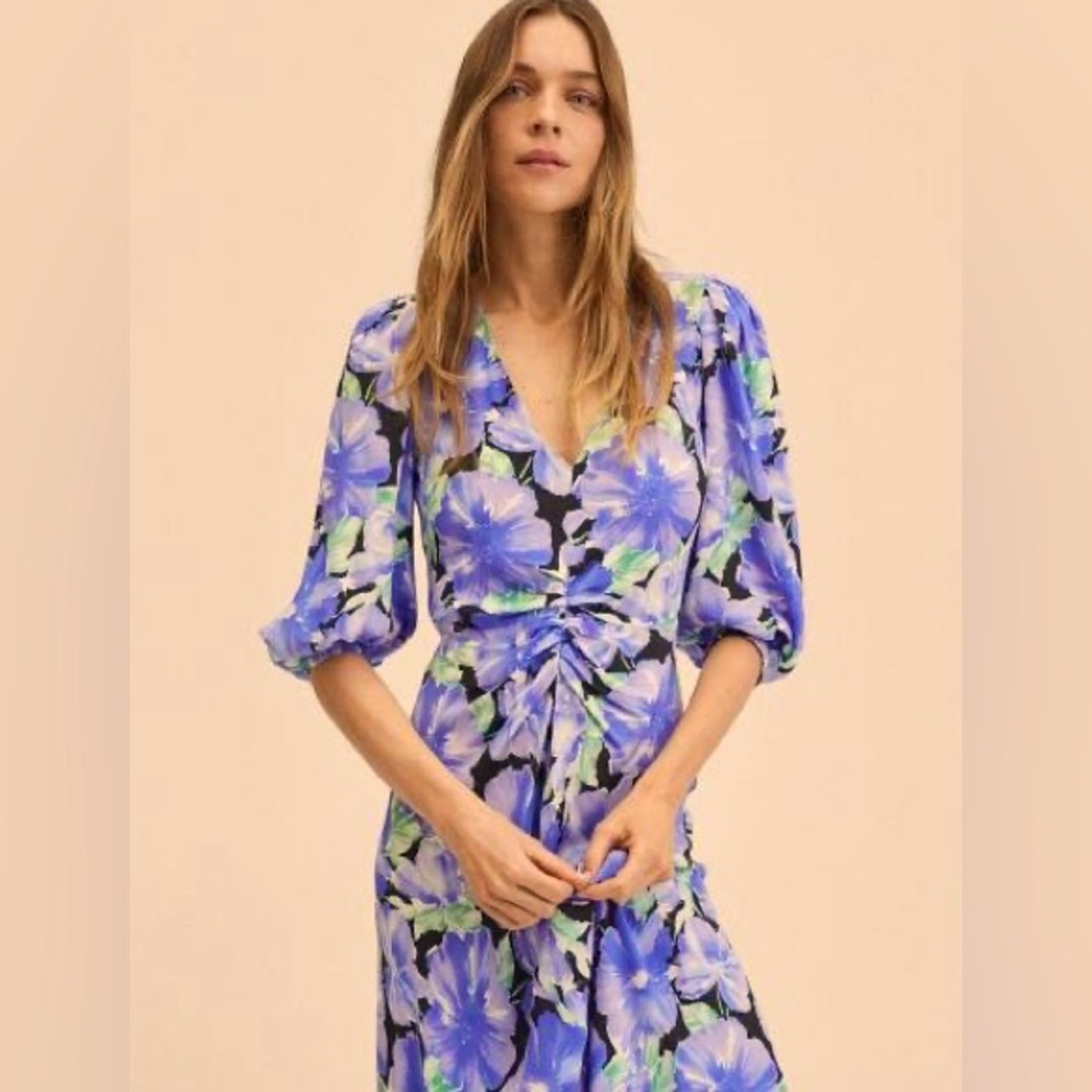 Purple and Black floral maxi dress